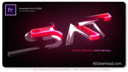 short Strokes Logo Reveal Premiere Pro template preview