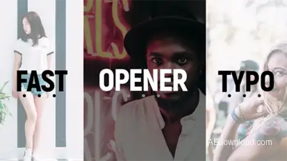 Shot Typo Opener Video Displays template preview