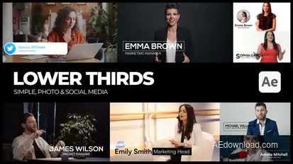 Simple Lower Thirds Video Displays template preview
