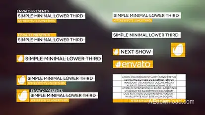 Simple Minimal Lower Third Video Displays template preview