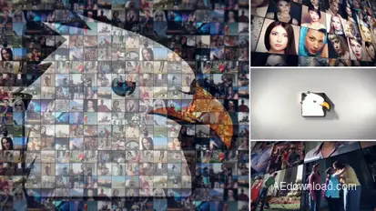 Simple Mosaic Logo Video Displays template preview