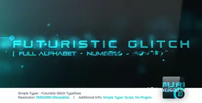 Simple Typer - Futuristic Glitch Typeface Video Displays template preview