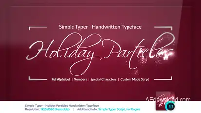 Simple Typer - Holiday Particles Handwritten Typeface Video Displays template preview