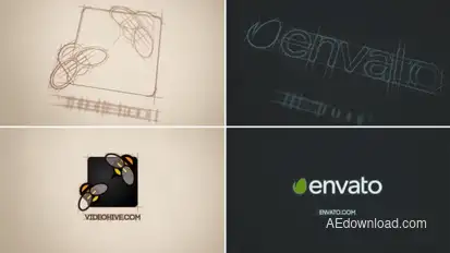 Sketch Logo Reveal V2 Video Displays template preview