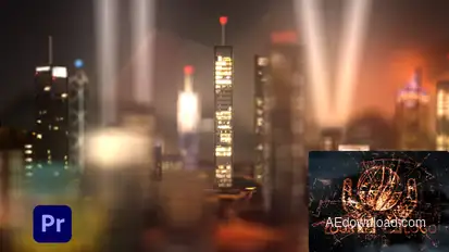 Skyscrapers City Lights Logo Premiere Pro template preview