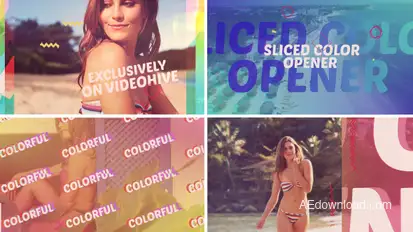 Sliced Color Opener Video Displays template preview