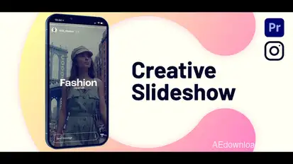 Slideshow Vertical Premiere Pro template preview