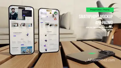 Smartphone Mockup App Promo Premiere Pro template preview