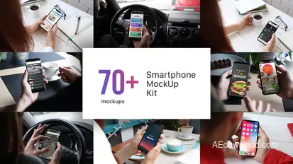 Smartphone Mockup Kit Video Displays template preview