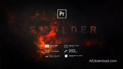 Smolder Fire Titles MOGRT Premiere Pro template preview