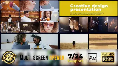 Smooth Multiscreen Slideshow | MOGRT Premiere Pro template preview