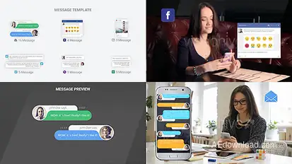 SMS  Messages Chat Notify Elements Video Displays template preview