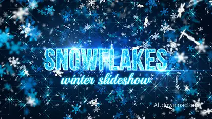 Snowflakes (winter slideshow) Video Displays template preview
