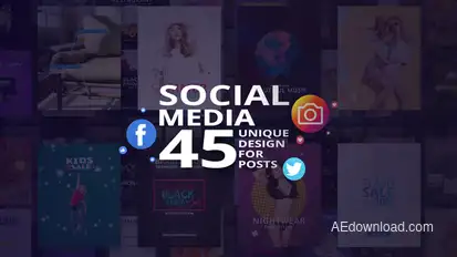 Social Media - 45 Unique Design for Posts Video Displays template preview