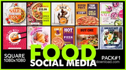 Social Media - FOOD Video Displays template preview
