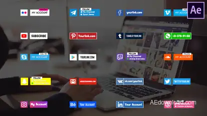 Social Media Collection | After Effects Video Displays template preview