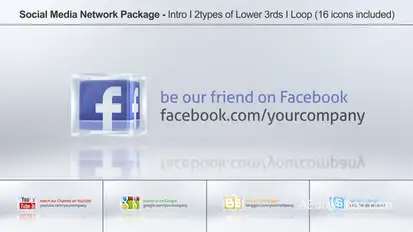 Social Media Network Package Video Displays template preview