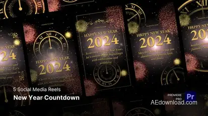 Reels - New Year Countdown Premiere Pro template preview