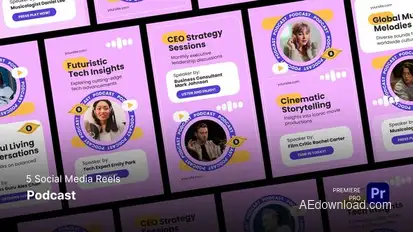 Social Media Reels - Podcast Premiere Pro Templates Premiere Pro template preview