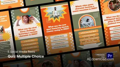 Social Media Reels - Quiz Multiple Choice Premiere Pro Templates Premiere Pro template preview