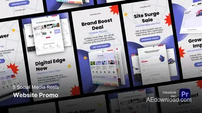Social Media Reels - Website Promo Premiere Pro Templates Premiere Pro template preview