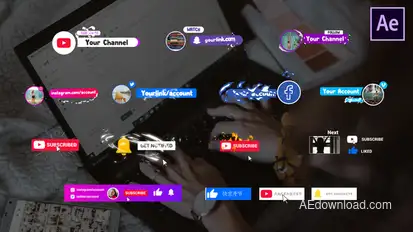 Social Media Subscribers | After Effects Video Displays template preview