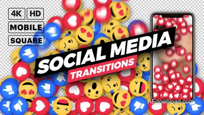 Social Media Transitions Video Displays template preview