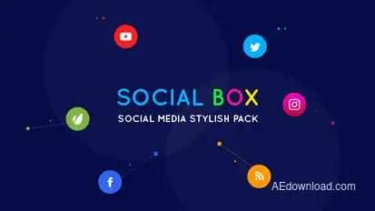 SocialBox - Social Media Intro and Outro for Social Media Links Promotion Video Displays template preview