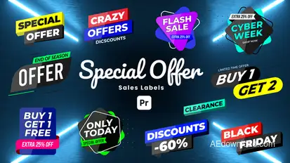 Special Offer Sale Labels for Premiere Pro Premiere Pro template preview