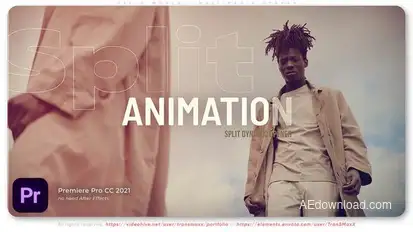 Split Dynamic Opener Premiere Pro template preview