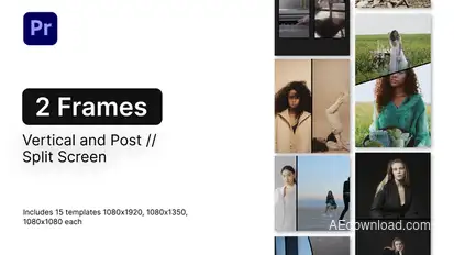 Split Screen Vertical and Post - Frames 2 for Premiere Pro Premiere Pro template preview
