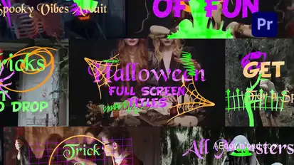Spooky Splash: Full-Screen Halloween Titles Premiere Pro template preview