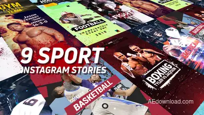 Sport Instagram Stories Pack Video Displays template preview