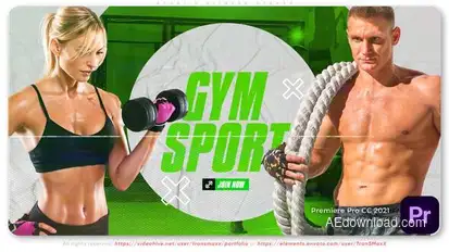 Sport N Fitness Opener Premiere Pro template preview