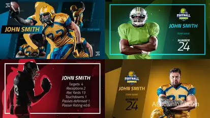 Sport Player Profiles Pack Video Displays template preview