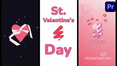 St. Valentine's Day Vertical Logo | Premiere Pro MOGRT Premiere Pro template preview