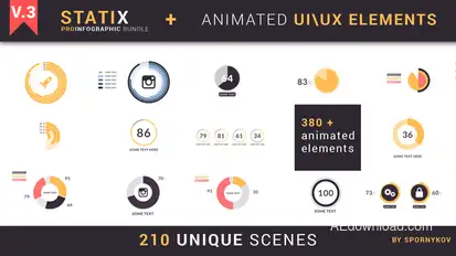 StatiX Infographic Bundle Video Displays template preview