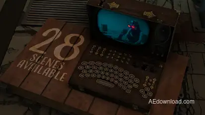 Steampunk Movie Mockup Premiere Pro template preview