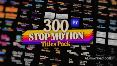 Stop Motion Text Overlays Pack for Premiere Pro: Pop Up, Cartoon, Paper, Wedding, Brush & More Premiere Pro template preview