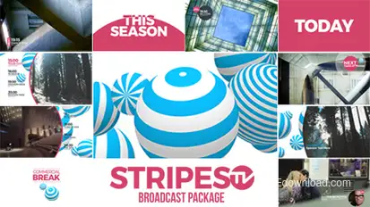 Stripes tv Broadcast Package Video Displays template preview