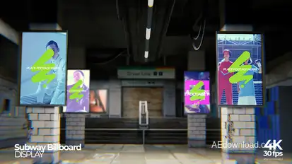 Subway Billboard Promotion Mockup Premiere Premiere Pro template preview