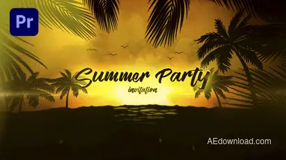 Summer Party Premiere Pro template preview