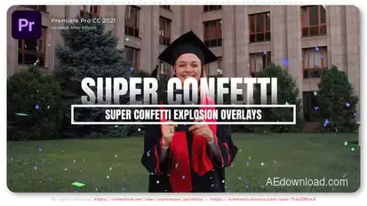 Super Confetti Explosion Overlay Collection Premiere Pro template preview