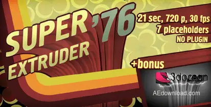 Super Extruder '76 Titles with Placeholders +Bonus Video Displays template preview
