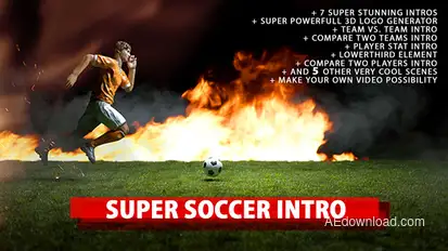 Super Soccer Intro Video Displays template preview