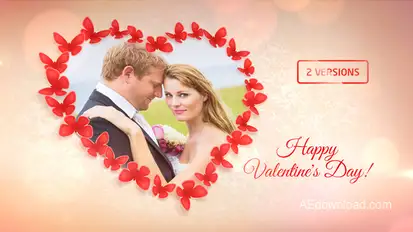 Sweet Butterflies: Valentine's Day Card Video Displays template preview