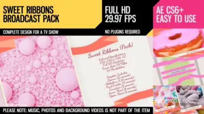 Sweet Ribbons (Pack) Video Displays template preview