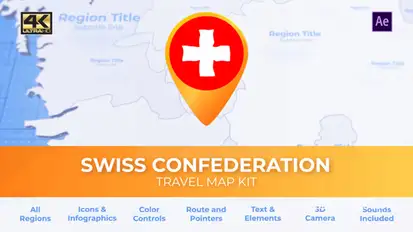 Switzerland Map - Swiss Confederation Travel Map Video Displays template preview
