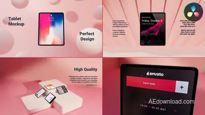 Tablet Mockup for DaVinci Resolve Premiere Pro template preview