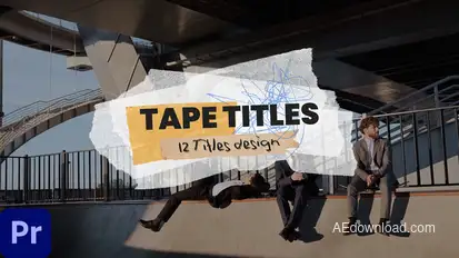 Tape Titles Mogrt Premiere Pro template preview